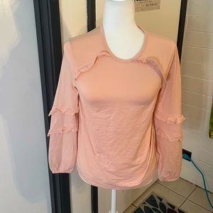 Peachy keen ruffle long sleeve with elastic cuffs